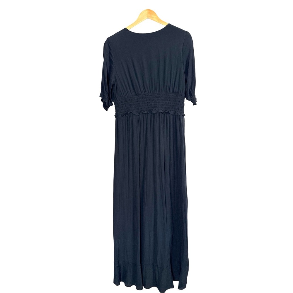EXPRESS Black Maxi Dress High low ruffle LARGE NWT - Picture 4 of 7